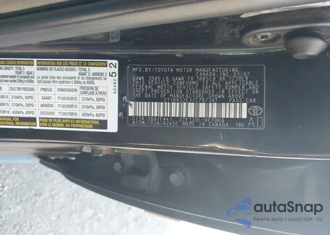 2007 Toyota Corolla Ce from USA, damaged, VIN 2T1BR32E37C787387